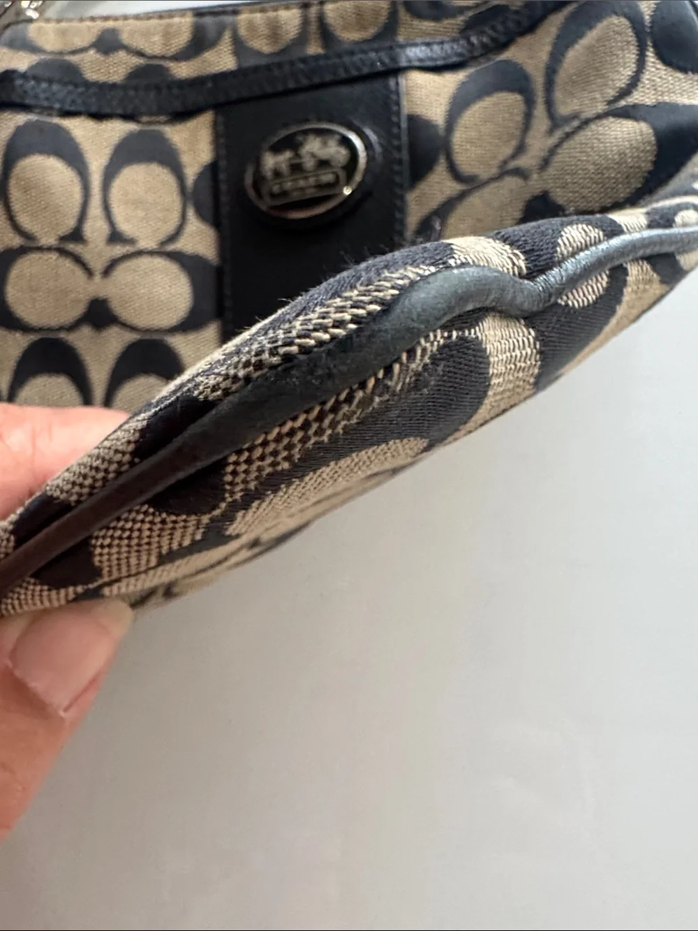 Coach Black and Tan Signature Crossbody Bag